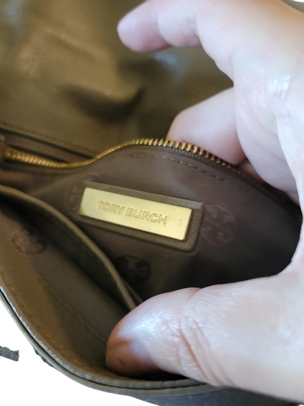 Tory Burch Gray Crossbody Leather Handbag